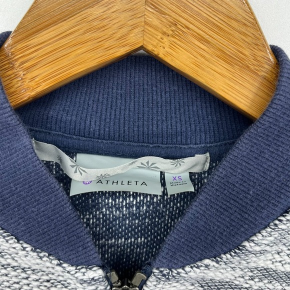 Athleta Full Zip Sweatshirt‎ Women's Size XS Gray Blue 100% Cotton Pockets Yoga - Picture 5 of 10